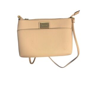 Calvin Klein Women's Leather Pale Pink/Baby Pink Crossbody Purse or Handbag